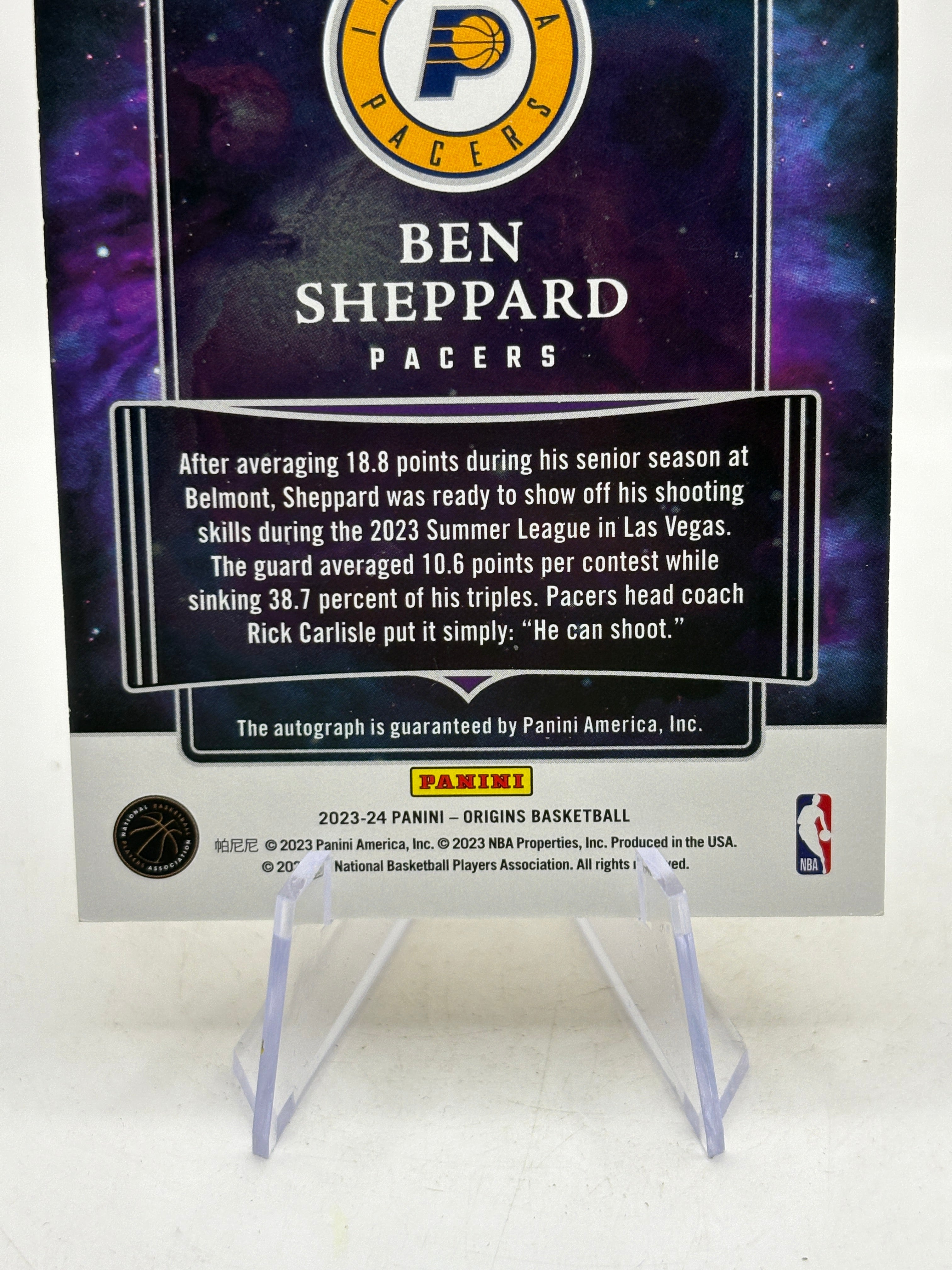 2023-24 Panini Origins - Ben Sheppard Origins Auto 05/10 Rookie, photo 5
